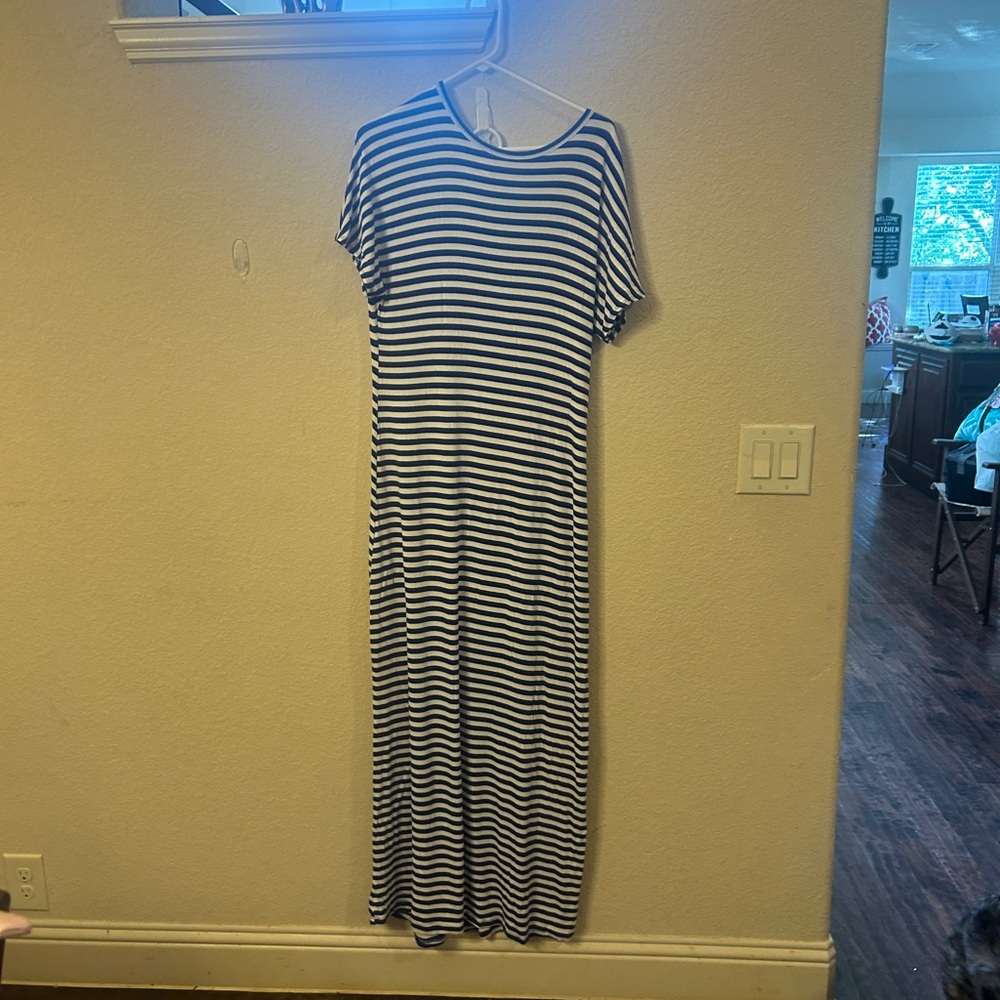 Black and White Striped Maxi Dress
